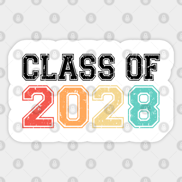 Class Of 2028 Retro Vintage Class Of 2028 Sticker Teepublic 4232